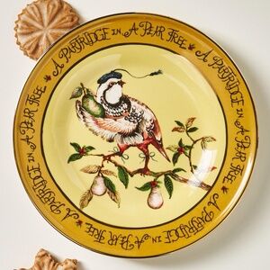 Anthropologie Taychamaythakool 12 Days Christmas Dessert  Plate  Partridge